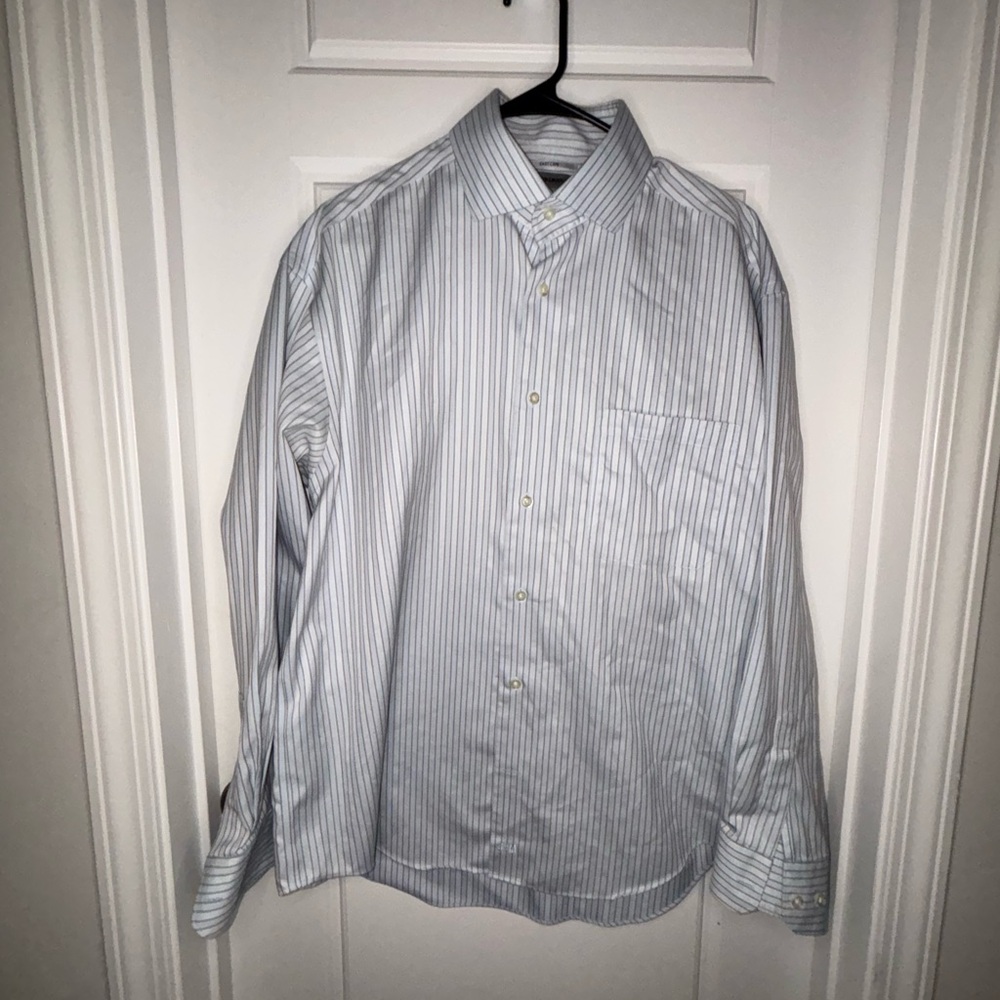 Men’s Large Classic Blue Stripes Johnston & Murphy Button Down‎
